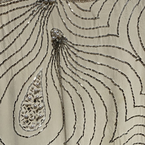 100%Pure Silk Argenti Notte Beaded Blouse M - Picture 4 of 9